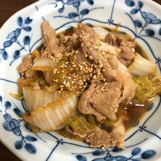 豚こまと白菜のにんにく醤油炒め